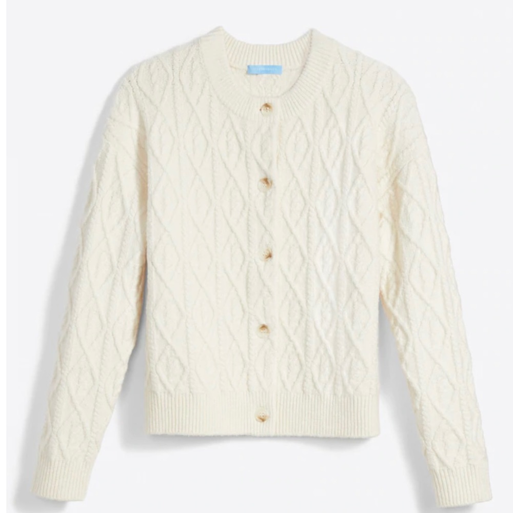 🤍Draper James cable knit cardigan in ivory. NWOT. 3X.🤍